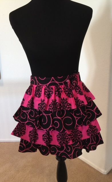 Black and Pink Apron Front View