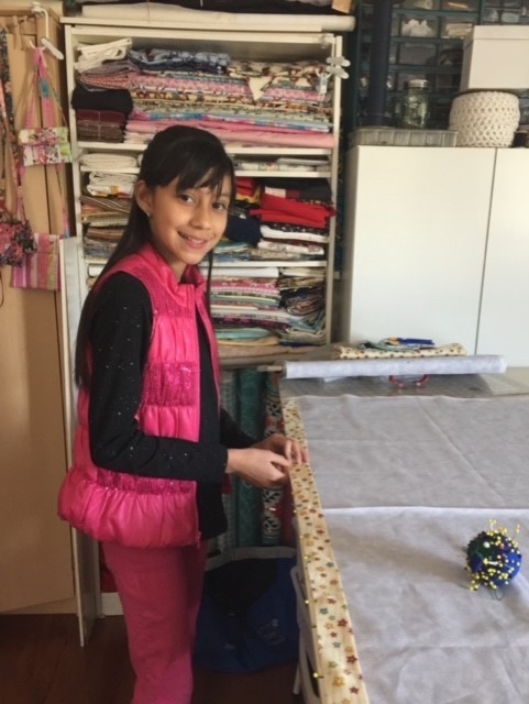Girl Pinning Textile