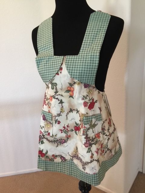 Green Apron with Floral Design